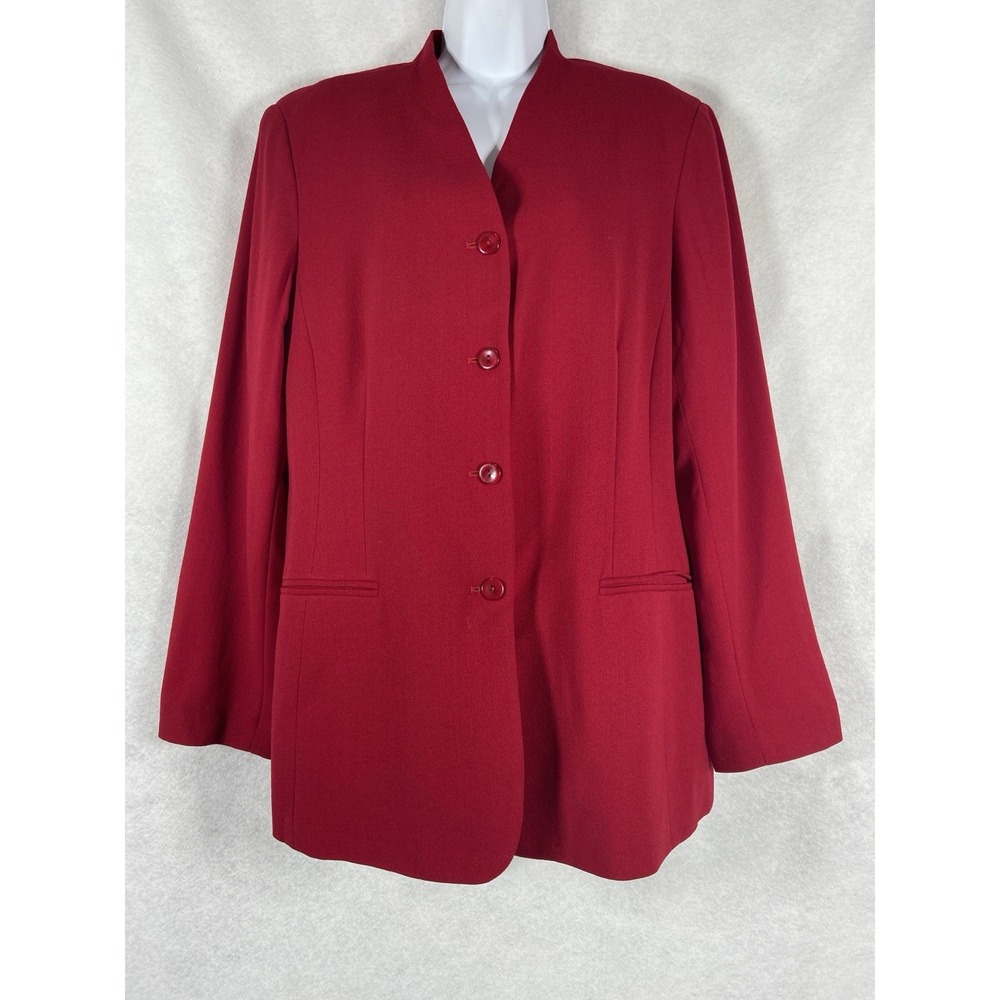 Vintage Talbots Jacket Women's 18 Red Blazer 100% Wool Classic Made In USA